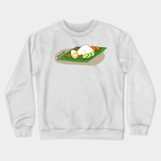 Nasi lemak on banana leaf Crewneck Sweatshirt